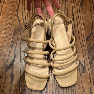 7.5 VICI DOLLS TAN SUEDE SANDALS